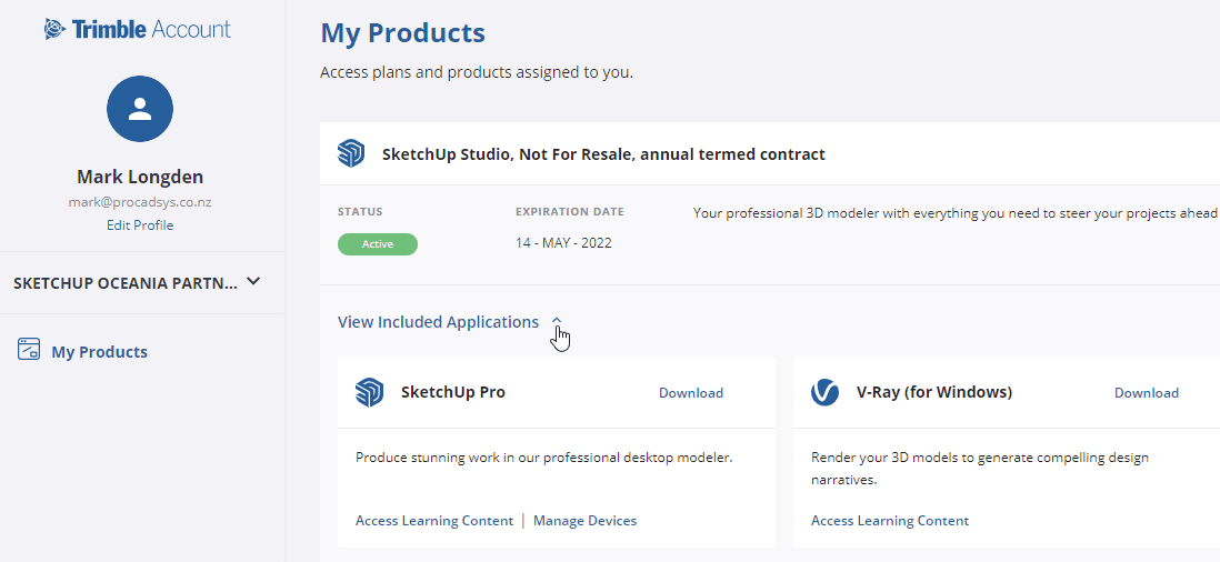 trimble included applications