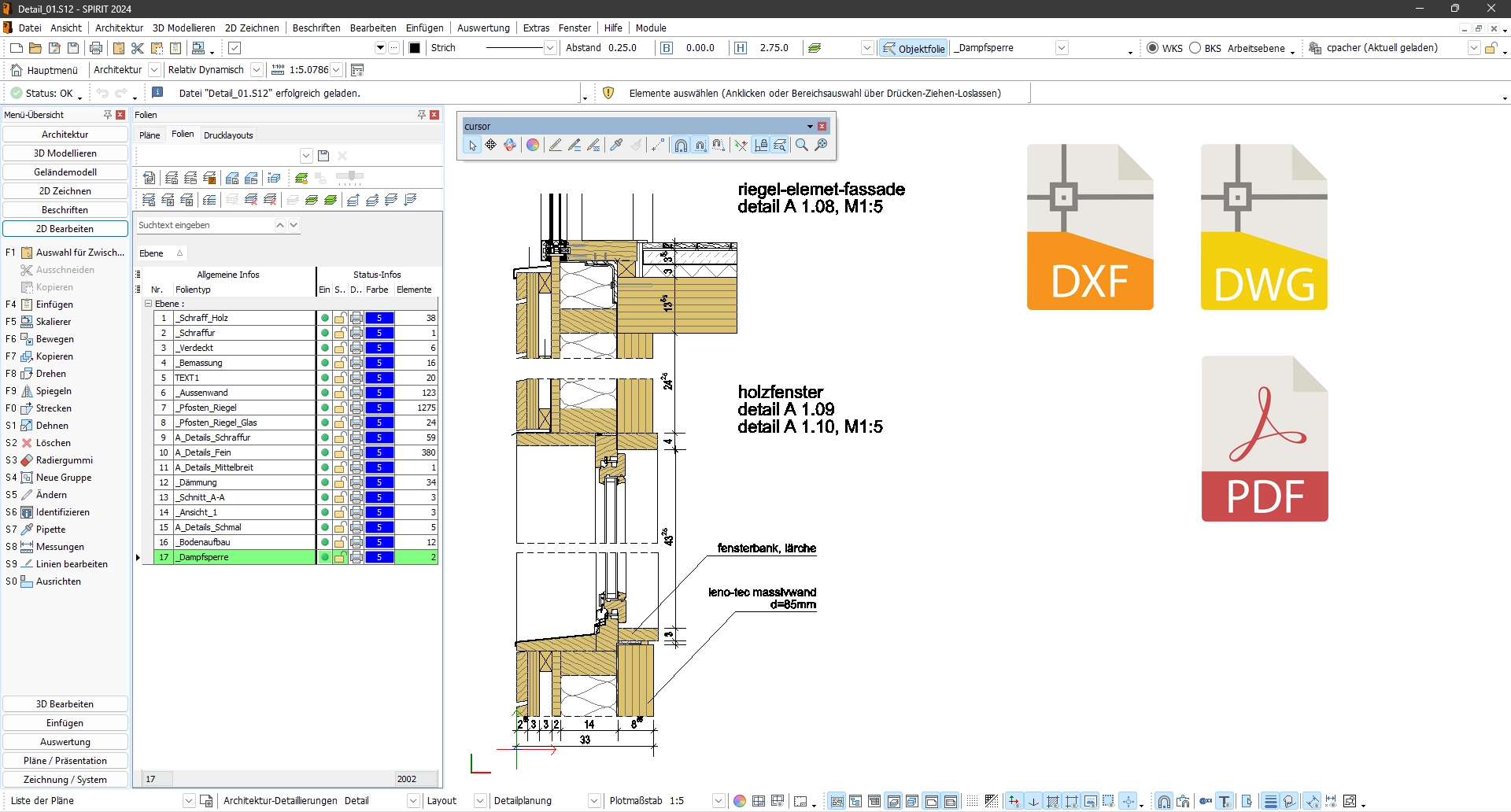 spirit lite dwg dxf compatibility